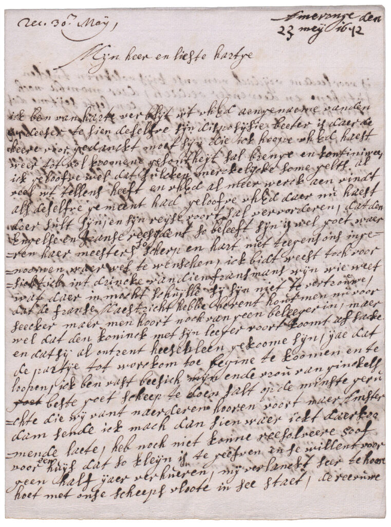Brief van Margaretha Turnor aan haar man