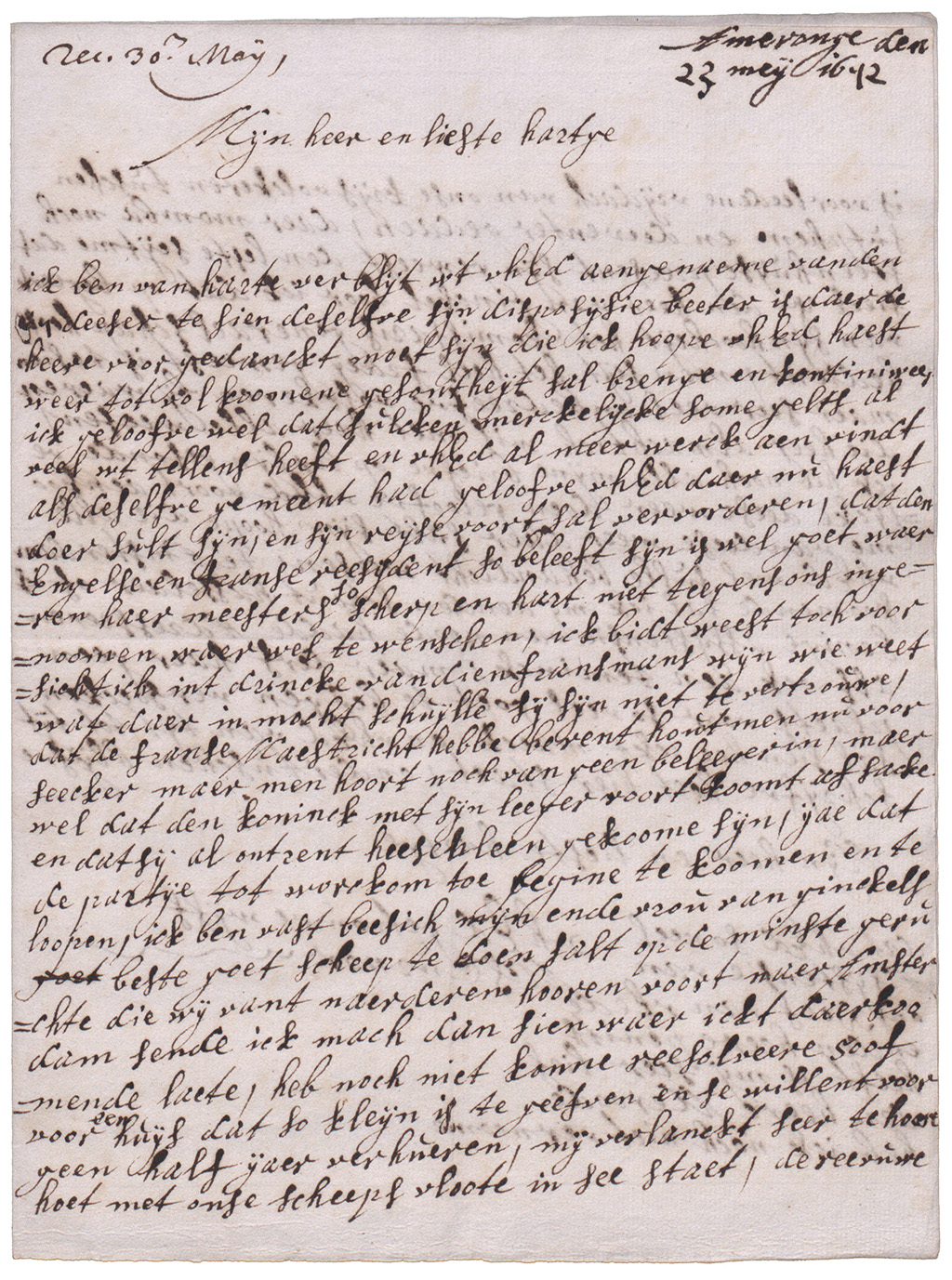 Brief van Margaretha Turnor aan haar man