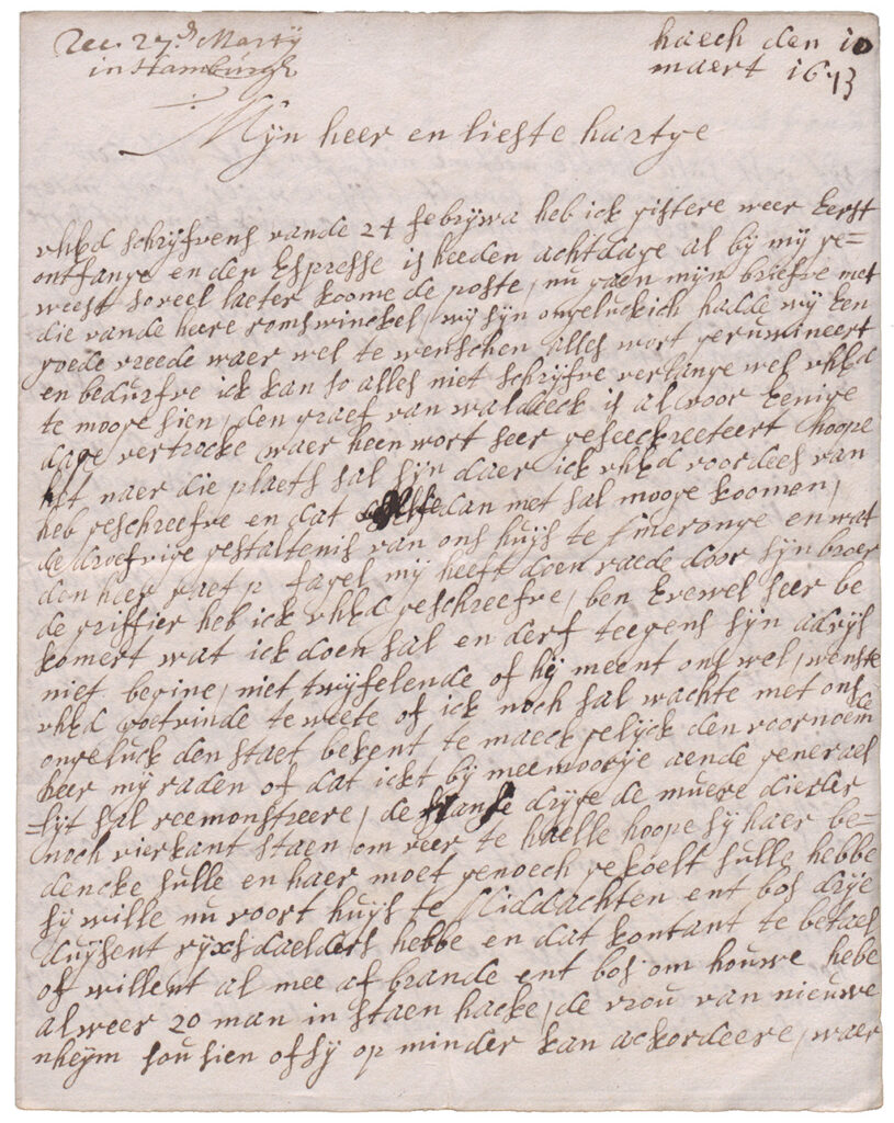 Brief van Margaretha Turnor