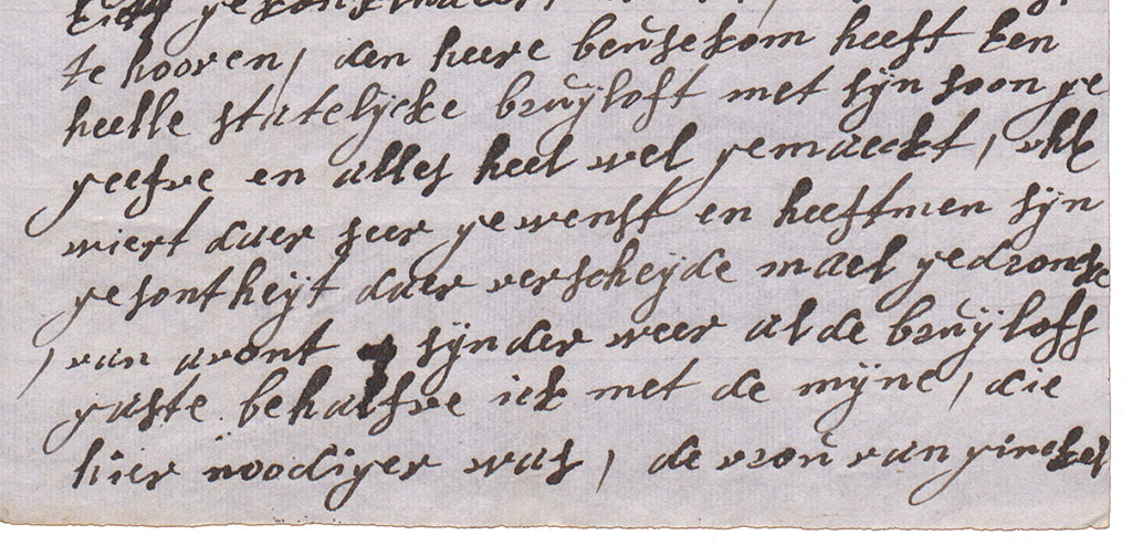 Brieffragment Op Godard Adriaans gezondheid