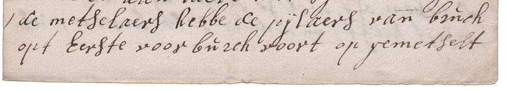 Eerste brieffragment over de metselaars