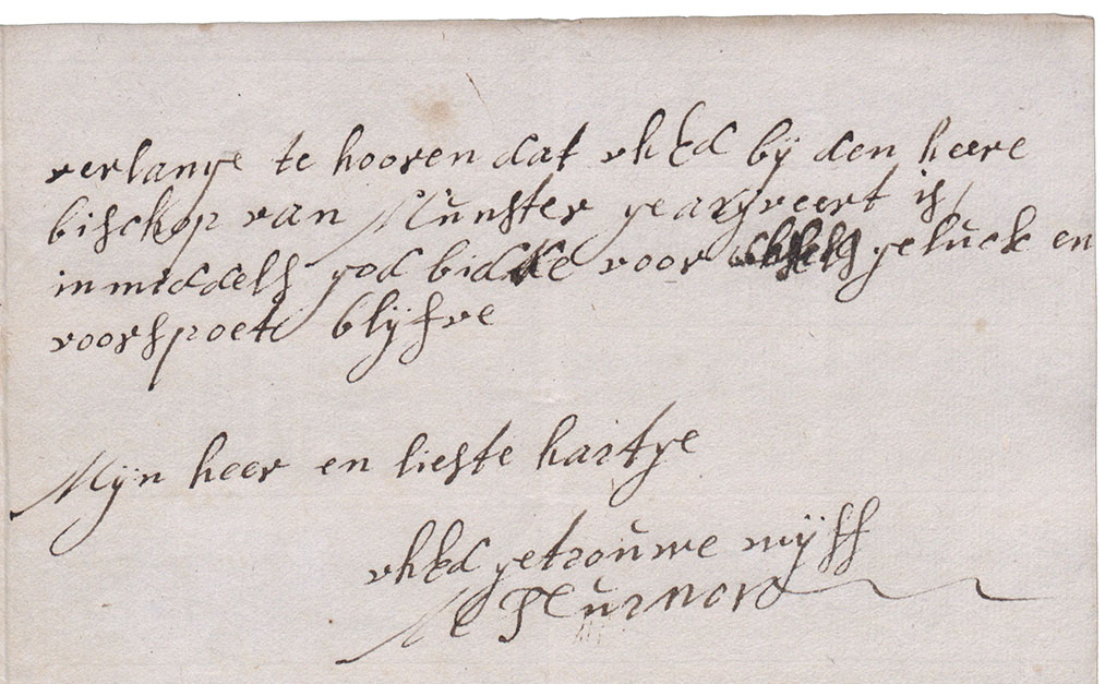 Tweede brieffragment met de afsluiting