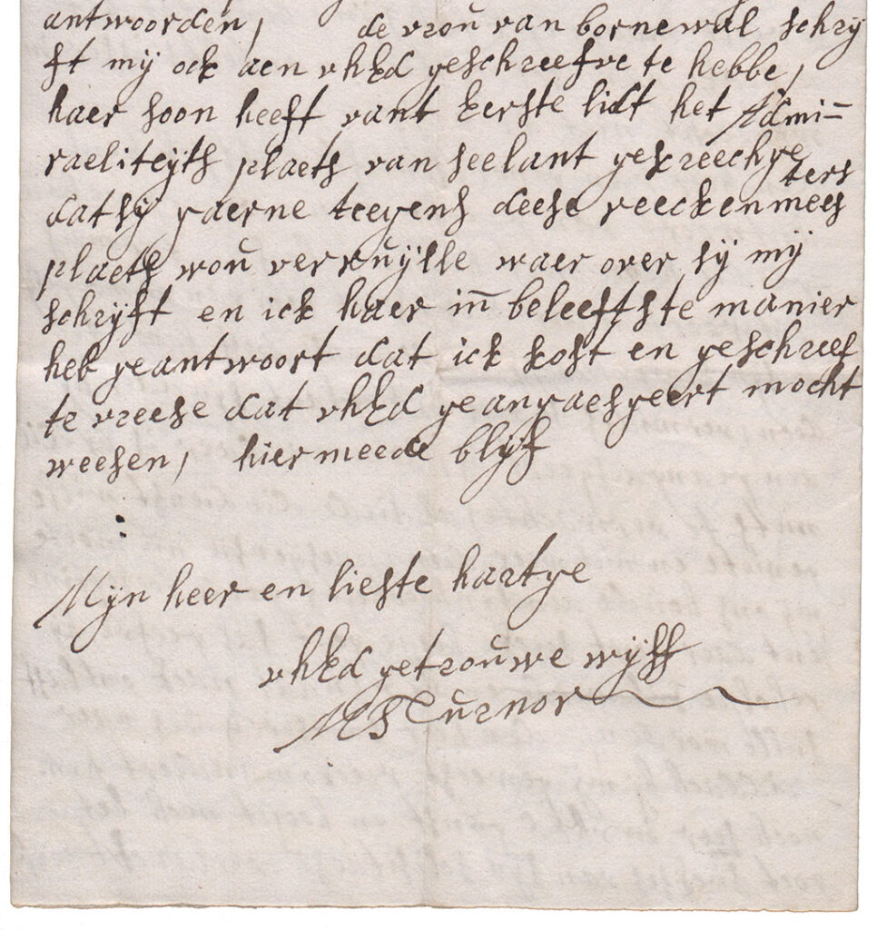 Brieffragment over de de zoon van de vrouw van Bornewal