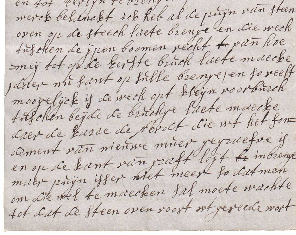 Brieffragment over de werkzaamheden aan de oprijlaan