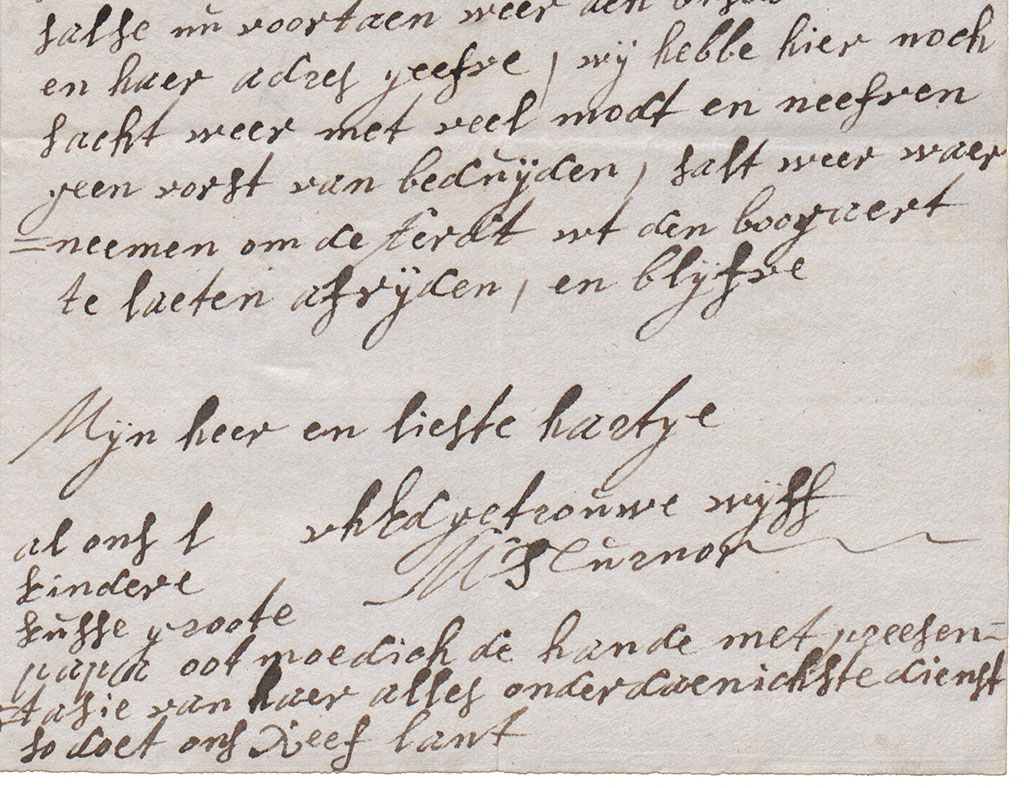 Brieffragment weer en afsluiting