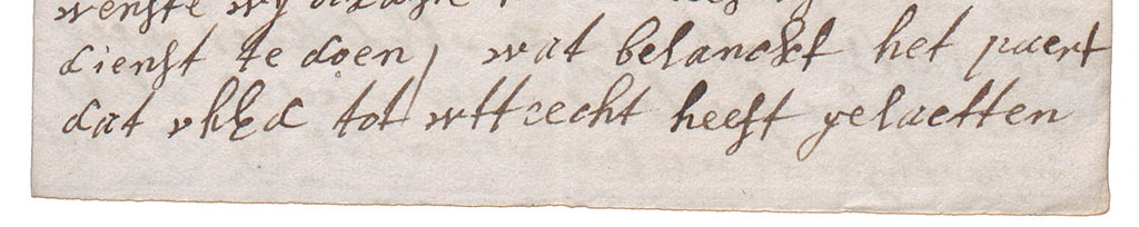 Eerste brieffragment paard