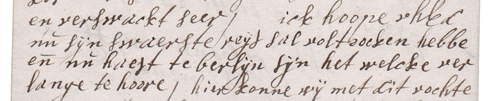 Brieffragment reis naar Berlijn