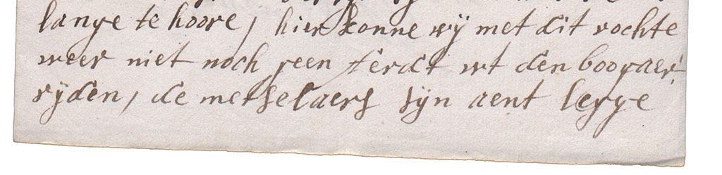 Eerste brieffragment werkzaamheden