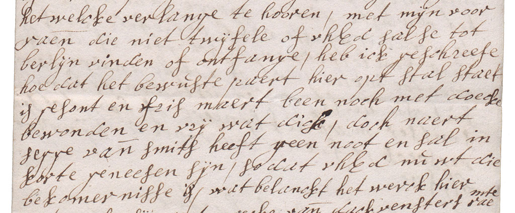 Brieffragment over het grauwe koetspaard