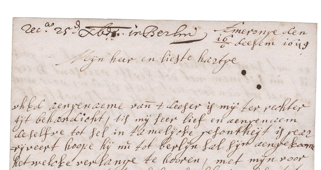 Brieffragment brieven en reizen van Godard Adriaan