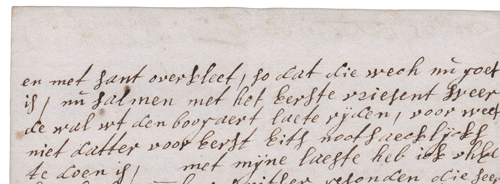 Tweede brieffragment over de werkzaamheden