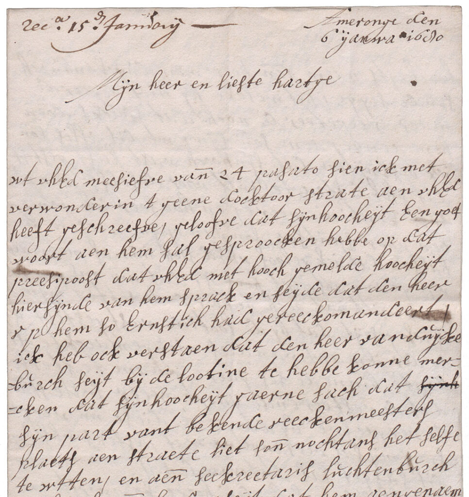 Aanhef brief en de rekenmeester