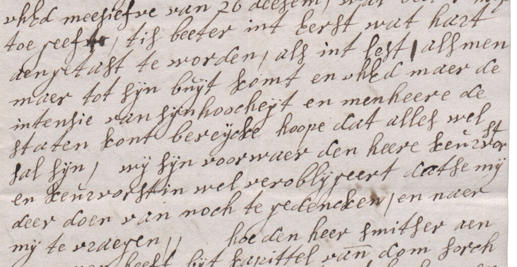 Brieffragment onderhandelingen en dank aan keurvorst en keurvorstin