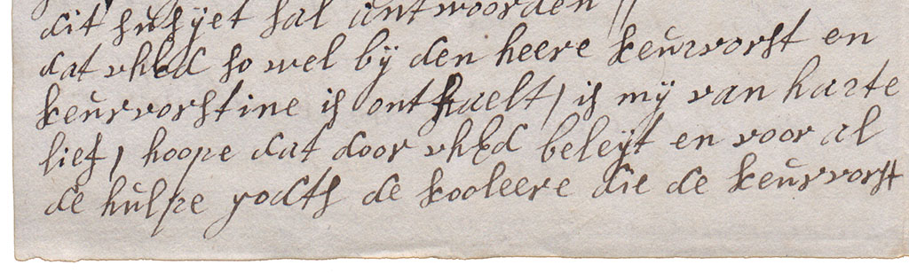 Eerste brieffragment ontvangst bij de keurvorst