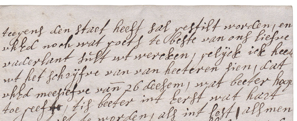 Tweede brieffragment ontvangst bij de keurvorst