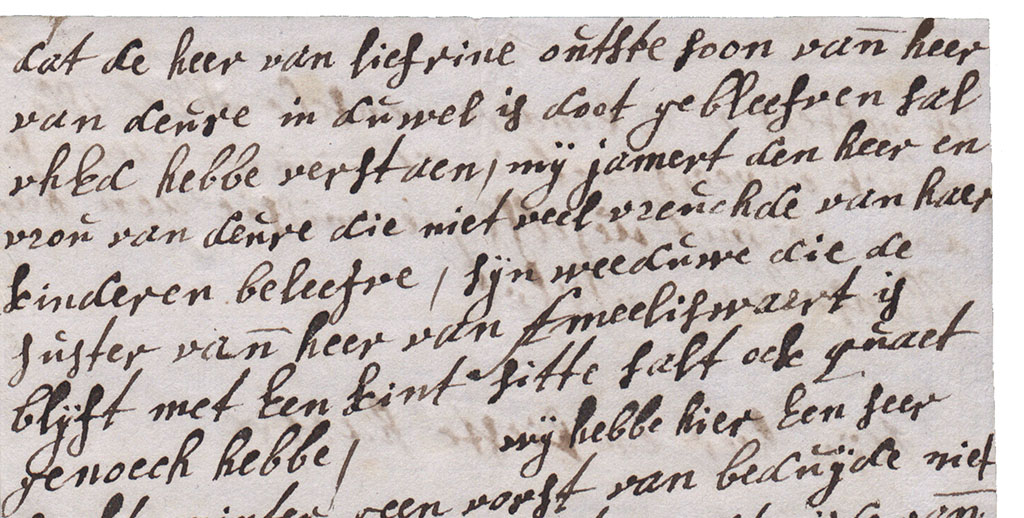 Brieffragment Duel van de heer van Leefdaal