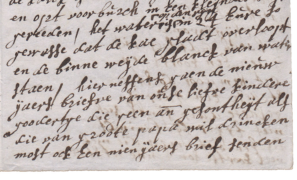 Brieffragment hoogwater en nieuwjaarsbrieven