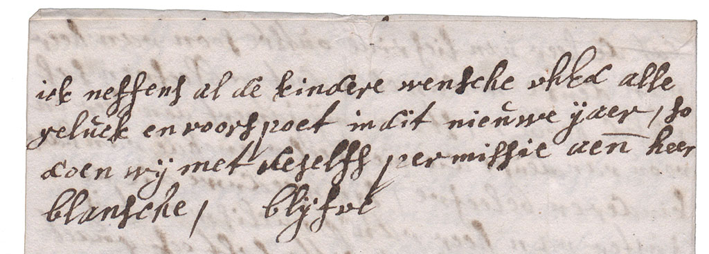 Brieffragment nieuwjaarswens