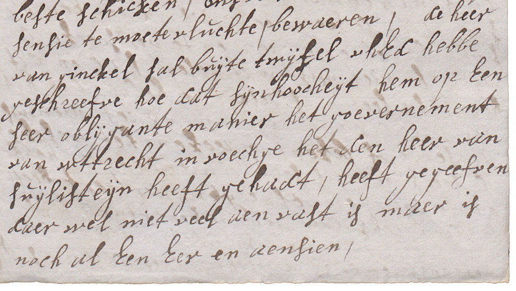 Brieffragment Gouvernement van Utrecht