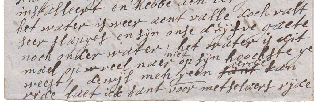 Eerste brieffragment water zand en wind