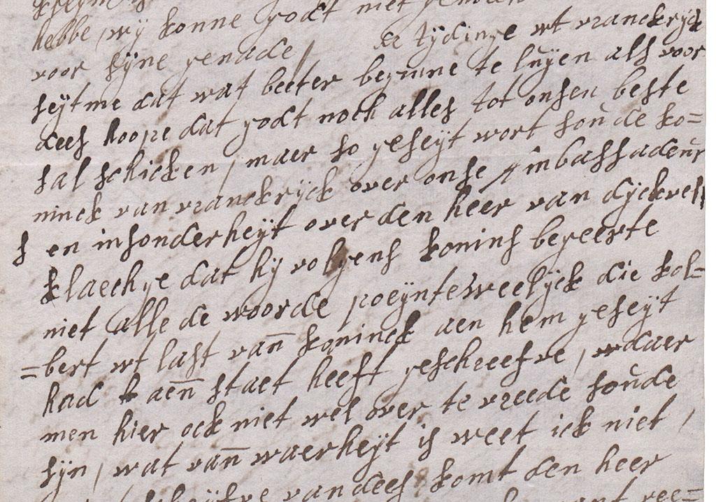 Brieffragment berichten uit Frankrijk