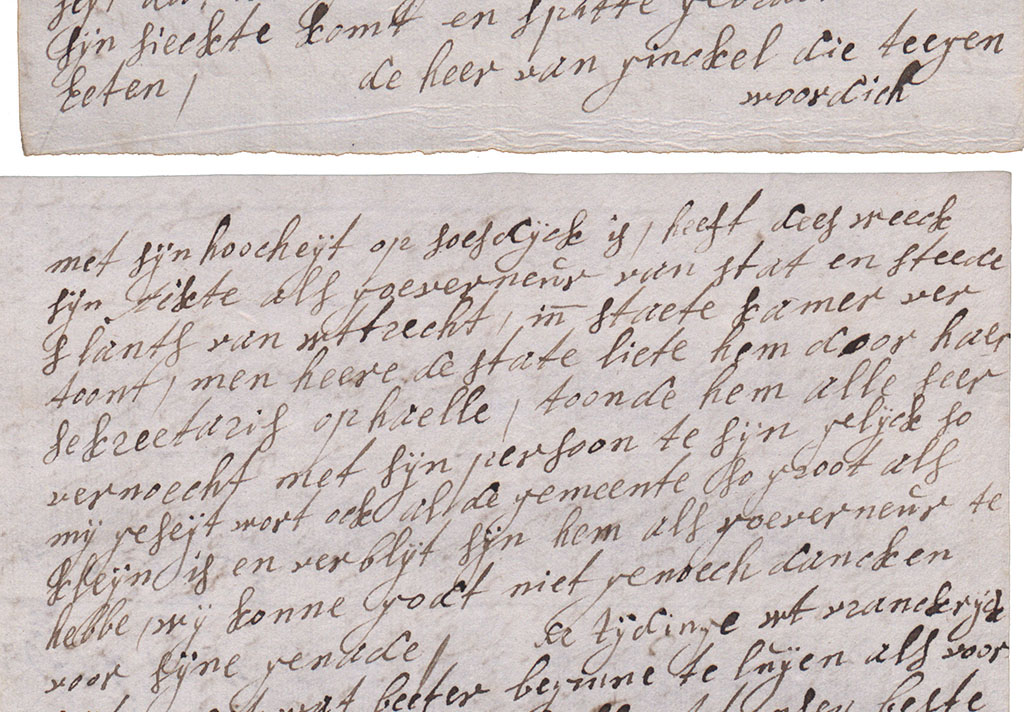 Brieffragment gouverneur