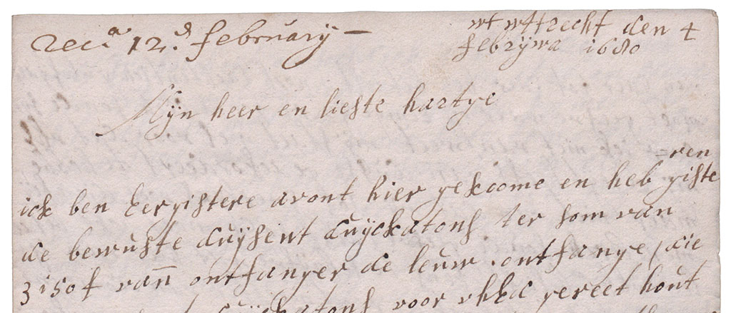 Brieffragment ontvangen geld