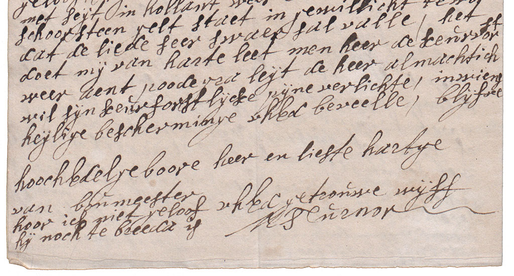 Brieffragment over Keurvorst en Michiel M Smidts