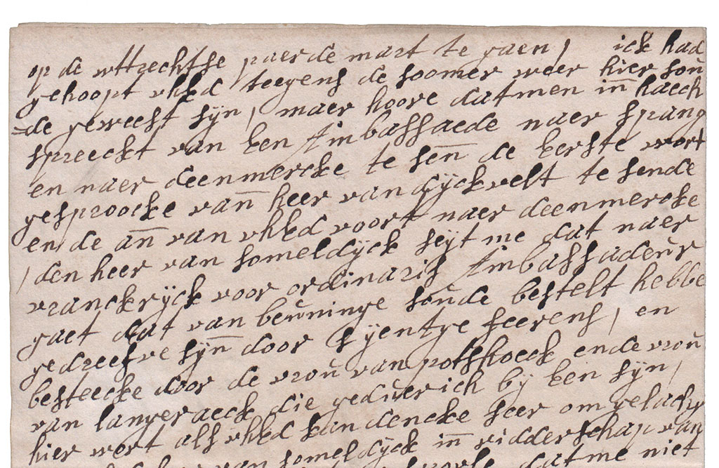 Brieffragment over diplomatieke stoelendans