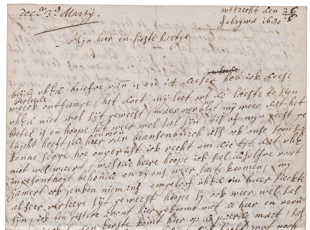 Brieffragment ziekte Godard Adriaan en Jenneke