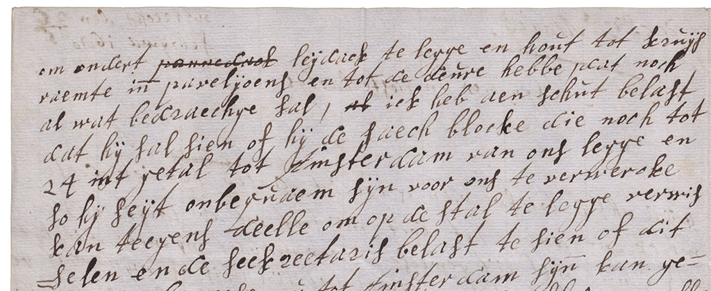 Tweede brieffragment hout en pannen