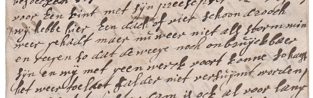 Brieffragment over het weer