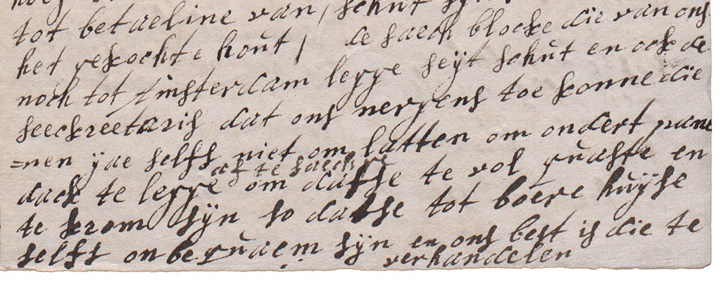 Brieffragment slechte hout