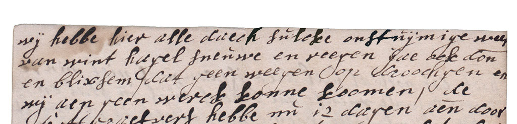 Brieffragment vuil weer