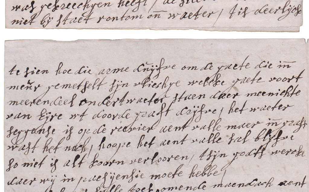 Brieffragment hoog water