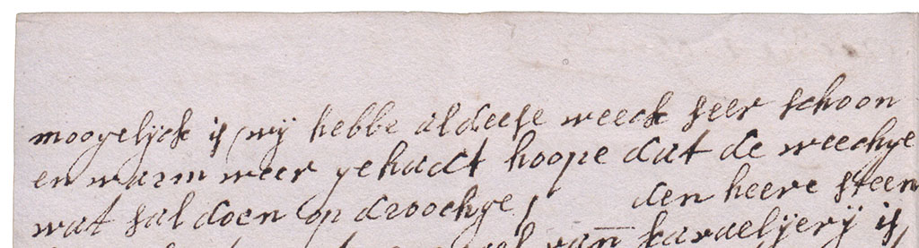 Brieffragment droge wegen