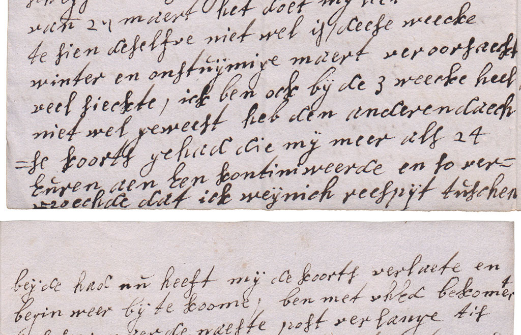 Brieffragment koorts