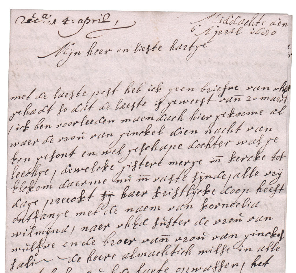 Brieffragment nieuwe kleindochter