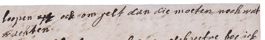 Tweede brieffragment geld