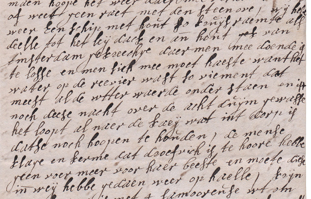 Brieffragment hoogwater