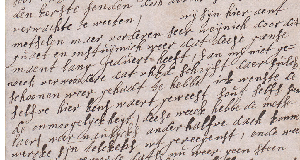 Brieffragment metselaars en weer