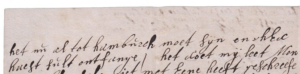 Tweede brieffragment provisie naar Hamburg