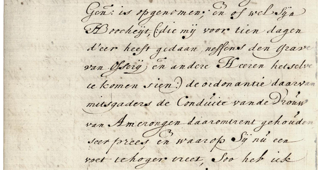 Brieffragment compliment van de prins
