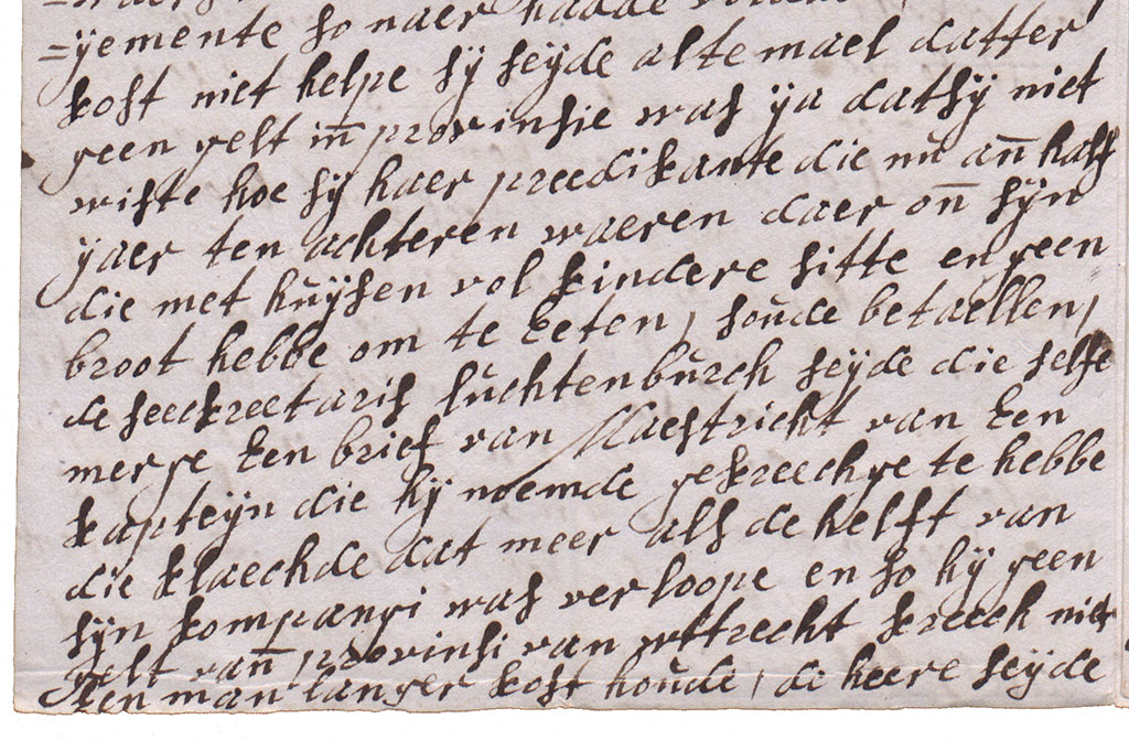 Brieffragment geld Utrecht