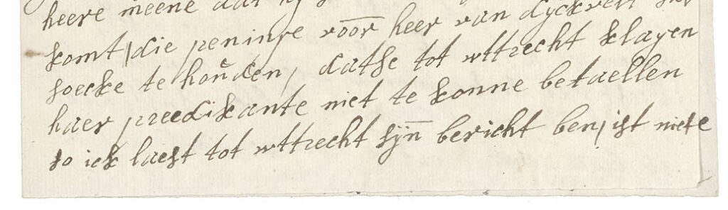 Eerste brieffragment roddel uit Utrecht