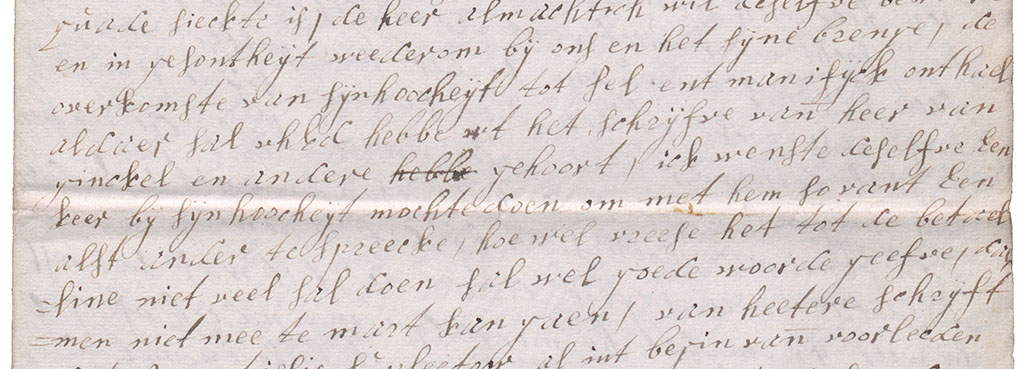 Brieffragment Willem III in Duitsland