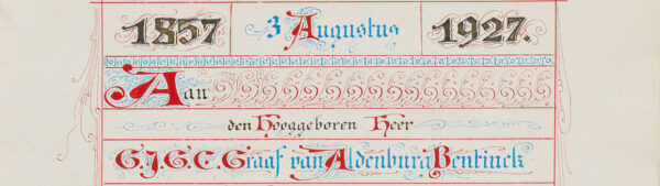 Gecaligrafeerde tekst 1857-1927