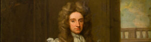Portret van een man met lange bruine krullen.