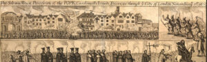 Gravure van een katholieke processie