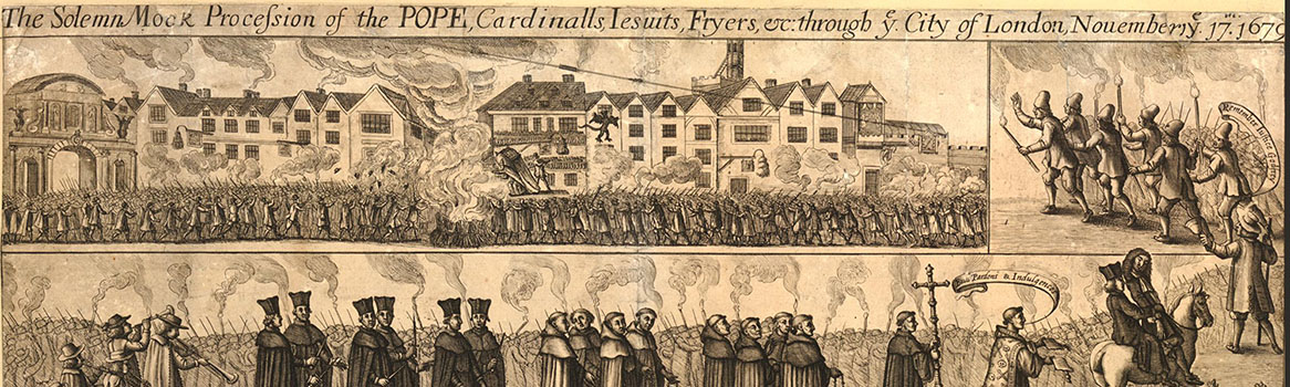Gravure van een katholieke processie
